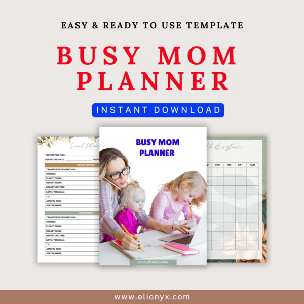 Busy Mom Planner – 28-Page Digital Organizer for Moms PDF