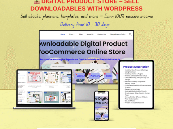 ECommerce WordPress store for selling digital products