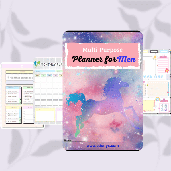 All-in-One Digital Planner for Men | Productivity, Finance, Health & Self-Care Organizer (102 Pages, Instant Download)