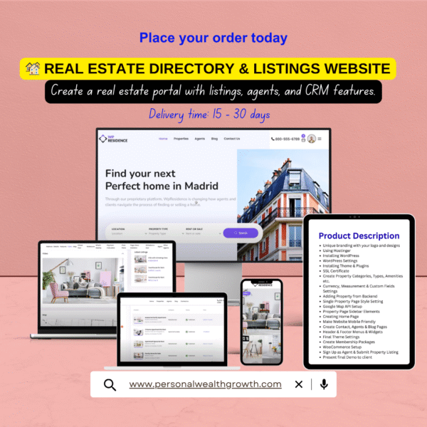 Real Estate Directory & Listings Website with WordPress