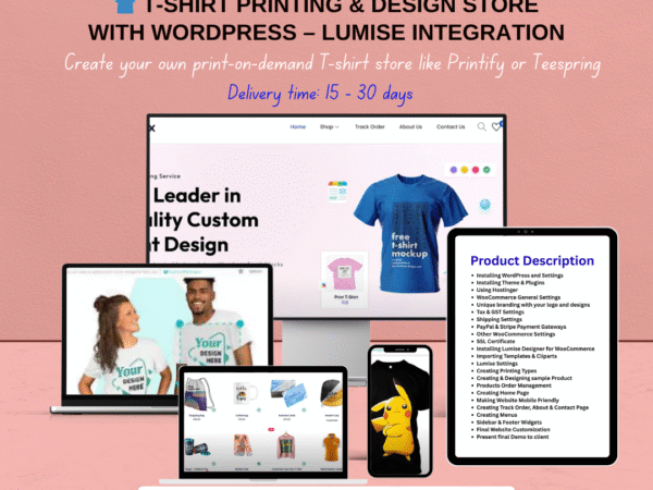 T-Shirt Printing & Design Store with WordPress – Lumise Integration