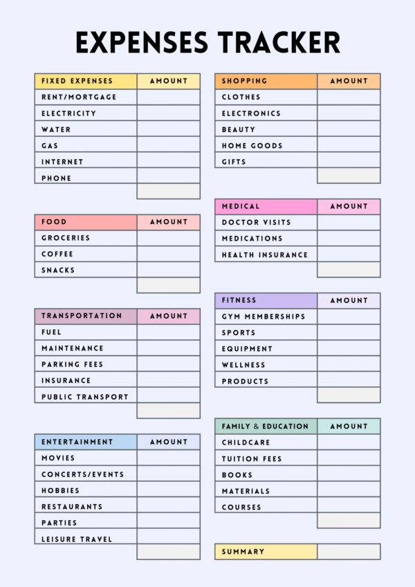 Printable Budget Planner